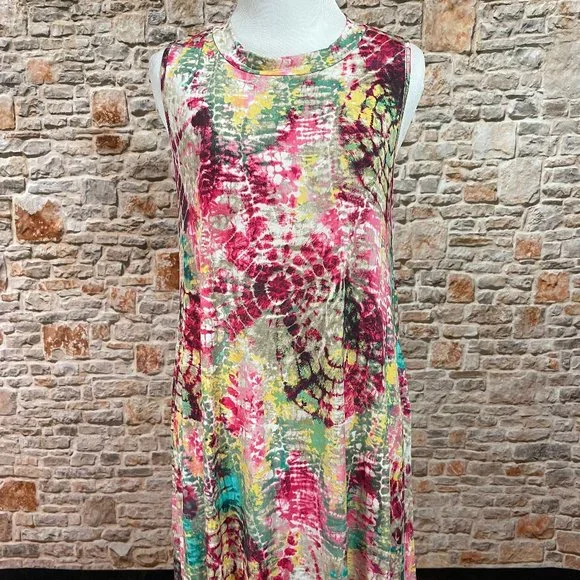 NWT Tie Dye Sleeveless Swing Dress - Picture 4 of 9